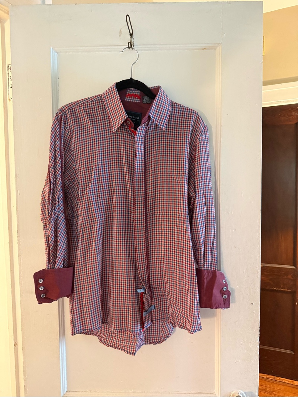 Men's Check Button-Down Shirt in Red & Blue by Vineyard Vines